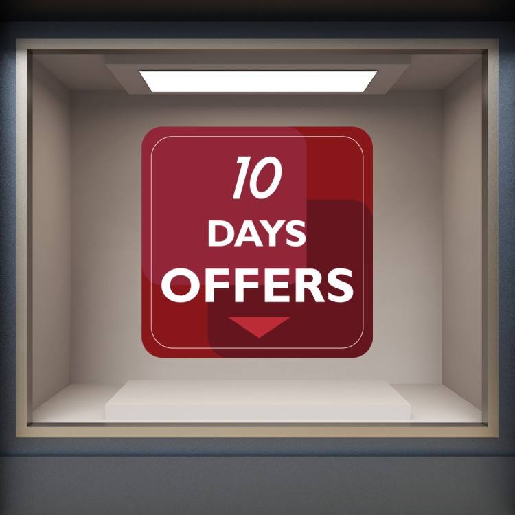 Αυτοκόλλητο Βιτρίνας 10 days offers